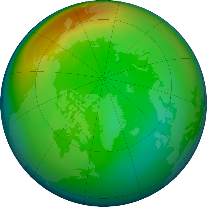 Arctic ozone map for December 2024